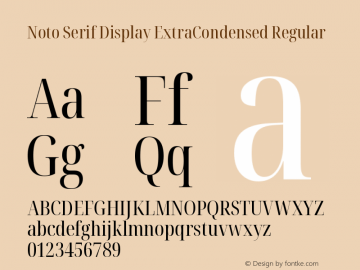 Noto Serif Display ExtraCondensed Regular Version 2.003图片样张