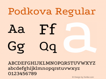 Podkova Regular Version 2.103图片样张