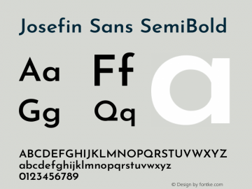 Josefin Sans SemiBold Version 2.001图片样张