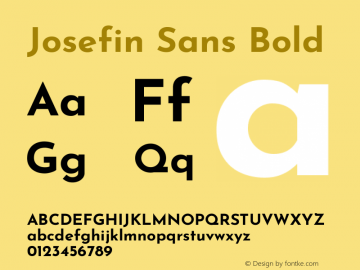 Josefin Sans Bold Version 2.001图片样张