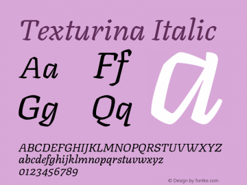 Texturina Italic Version 1.002图片样张