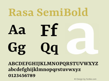 Rasa SemiBold Version 2.004图片样张