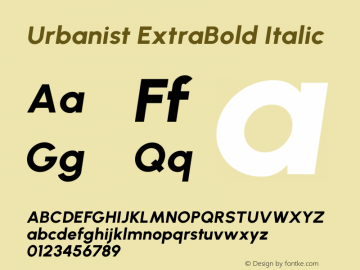 Urbanist ExtraBold Italic Version 1.303图片样张