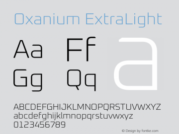 Oxanium ExtraLight Version 2.000图片样张