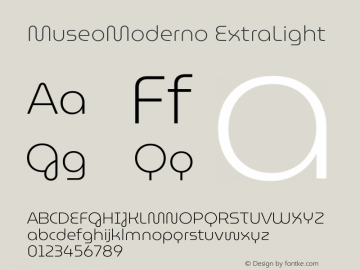 MuseoModerno ExtraLight Version 1.003图片样张