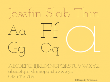 Josefin Slab Thin Version 2.000图片样张