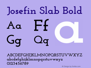 Josefin Slab Bold Version 2.000图片样张