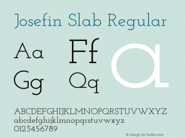 Josefin Slab Regular Version 2.000图片样张