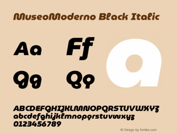 MuseoModerno Black Italic Version 1.003图片样张