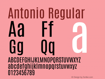 Antonio Regular Version 1.002图片样张