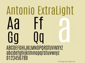 Antonio ExtraLight Version 1.002图片样张