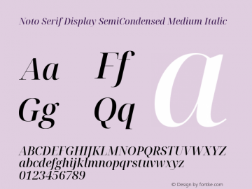 Noto Serif Display SemiCondensed Medium Italic Version 2.003图片样张