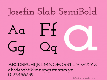 Josefin Slab SemiBold Version 2.000图片样张