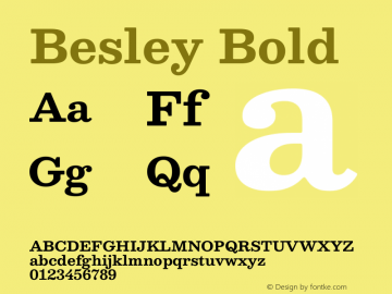 Besley Bold Version 2.001图片样张