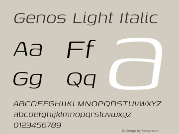 Genos Light Italic Version 1.010图片样张