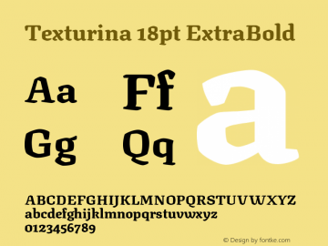 Texturina 18pt ExtraBold Version 1.002图片样张