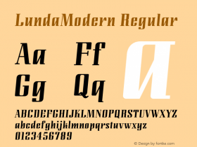 LundaModern Regular 001.000 Font Sample