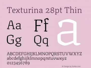 Texturina 28pt Thin Version 1.002图片样张