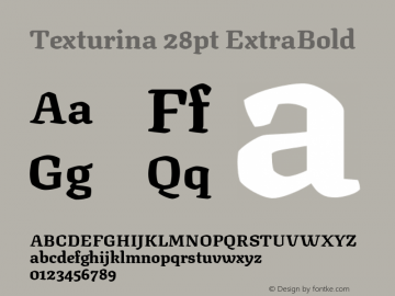 Texturina 28pt ExtraBold Version 1.002图片样张