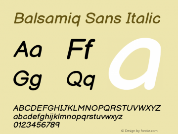 Balsamiq Sans Italic Version 1.020; ttfautohint (v1.8.4.7-5d5b);gftools[0.9.26]图片样张