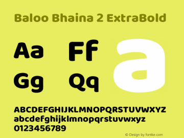 Baloo Bhaina 2 ExtraBold Version 1.700图片样张
