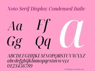 Noto Serif Display Condensed Italic Version 2.003图片样张