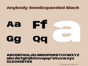 Anybody SemiExpanded Black Version 1.113;gftools[0.9.25]图片样张