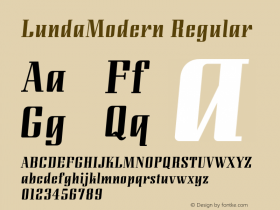 LundaModern Regular OTF 1.0;PS 001.000;Core 116;AOCW 1.0 161 Font Sample