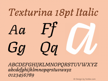 Texturina 18pt Italic Version 1.002图片样张