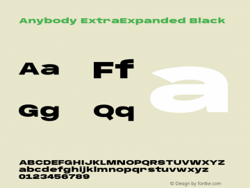 Anybody ExtraExpanded Black Version 1.113;gftools[0.9.25]图片样张