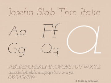 Josefin Slab Thin Italic Version 2.000图片样张