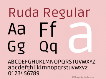 Ruda Regular Version 2.001图片样张