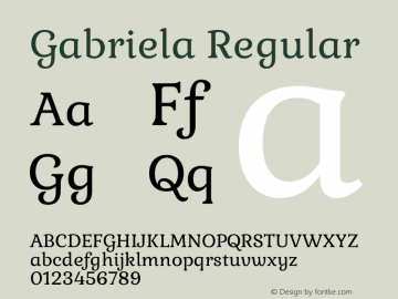 Gabriela Regular Version 2.001;gftools[0.9.26]图片样张