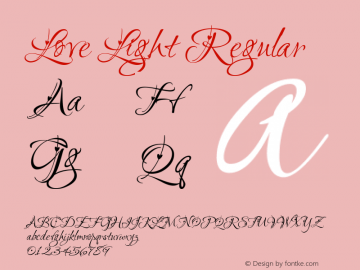 Love Light Regular Version 1.010; ttfautohint (v1.8.3)图片样张