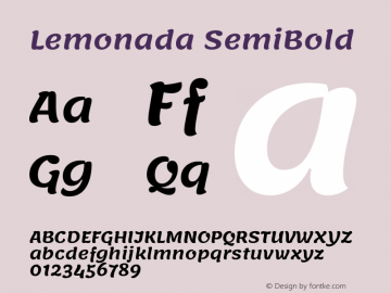 Lemonada SemiBold Version 4.005图片样张