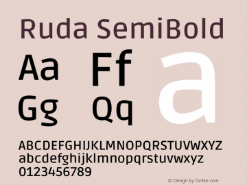 Ruda SemiBold Version 2.001图片样张