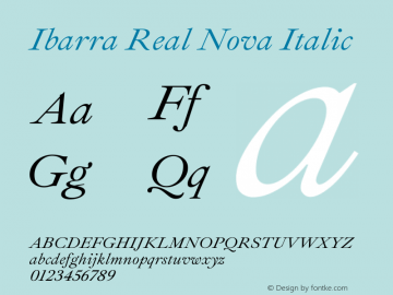 Ibarra Real Nova Italic Version 2.000图片样张