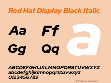 Red Hat Display Black Italic Version 1.023图片样张
