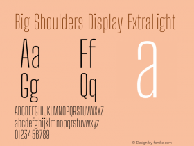 Big Shoulders Display ExtraLight Version 2.002图片样张