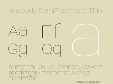 Anybody SemiExpanded Thin Version 1.113;gftools[0.9.25]图片样张