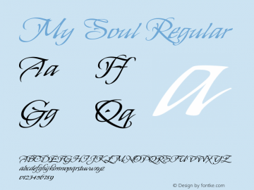 My Soul Regular Version 1.010; ttfautohint (v1.8.4.7-5d5b)图片样张