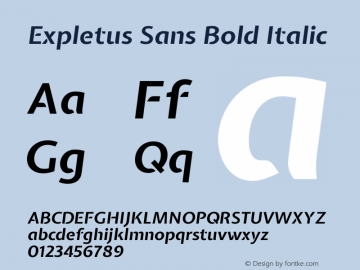 Expletus Sans Bold Italic Version 7.500图片样张