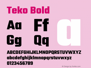 Teko Bold Version 2.000;gftools[0.9.28.dev9+g7d2139d.d20230707]图片样张