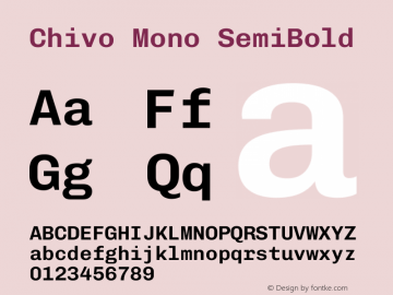 Chivo Mono SemiBold Version 1.008图片样张