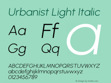 Urbanist Light Italic Version 1.303图片样张