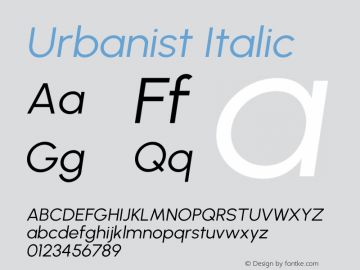 Urbanist Italic Version 1.303图片样张