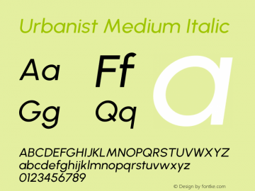 Urbanist Medium Italic Version 1.303图片样张