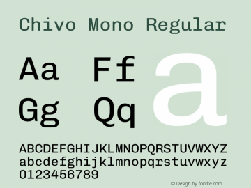 Chivo Mono Regular Version 1.008图片样张
