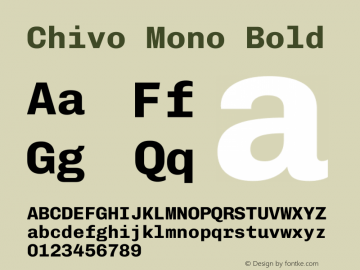 Chivo Mono Bold Version 1.008图片样张