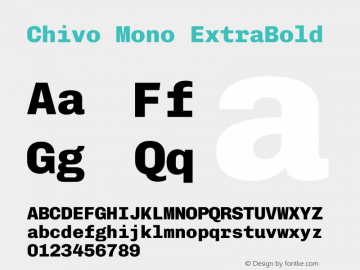 Chivo Mono ExtraBold Version 1.008图片样张